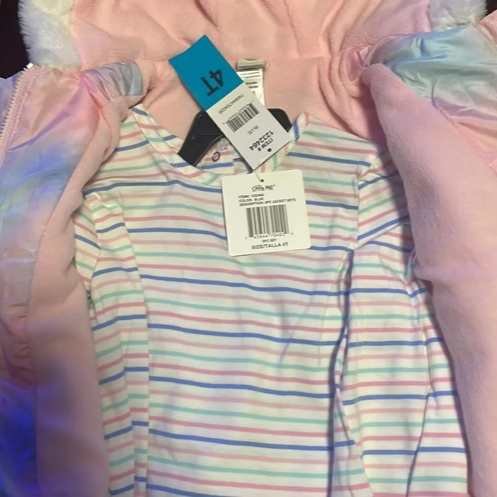 Kids Little me 3 piece outfit shirt pants jacket 4T - Picture 8 of 9